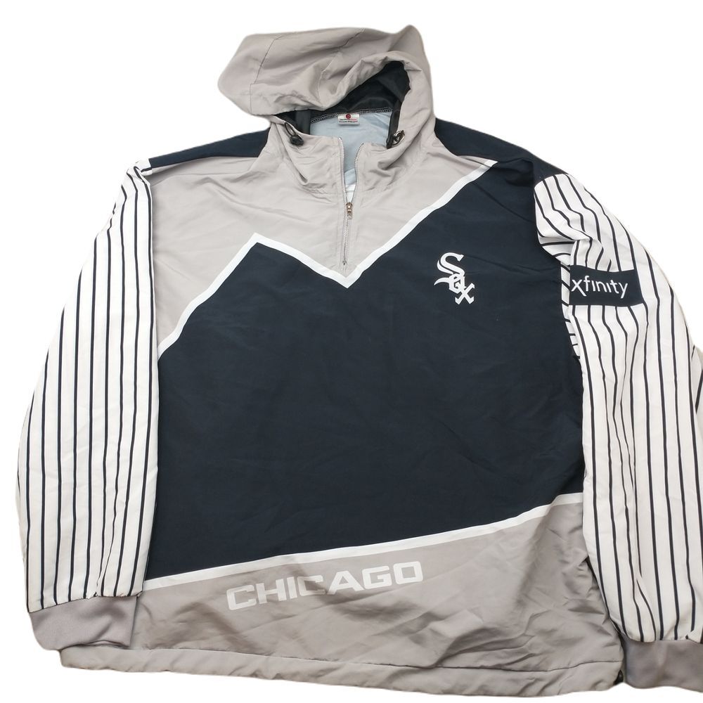 Chicago White Sox Jacket Men Extra Large Black Pinstripe SGA Giveaway Hoodie MLB